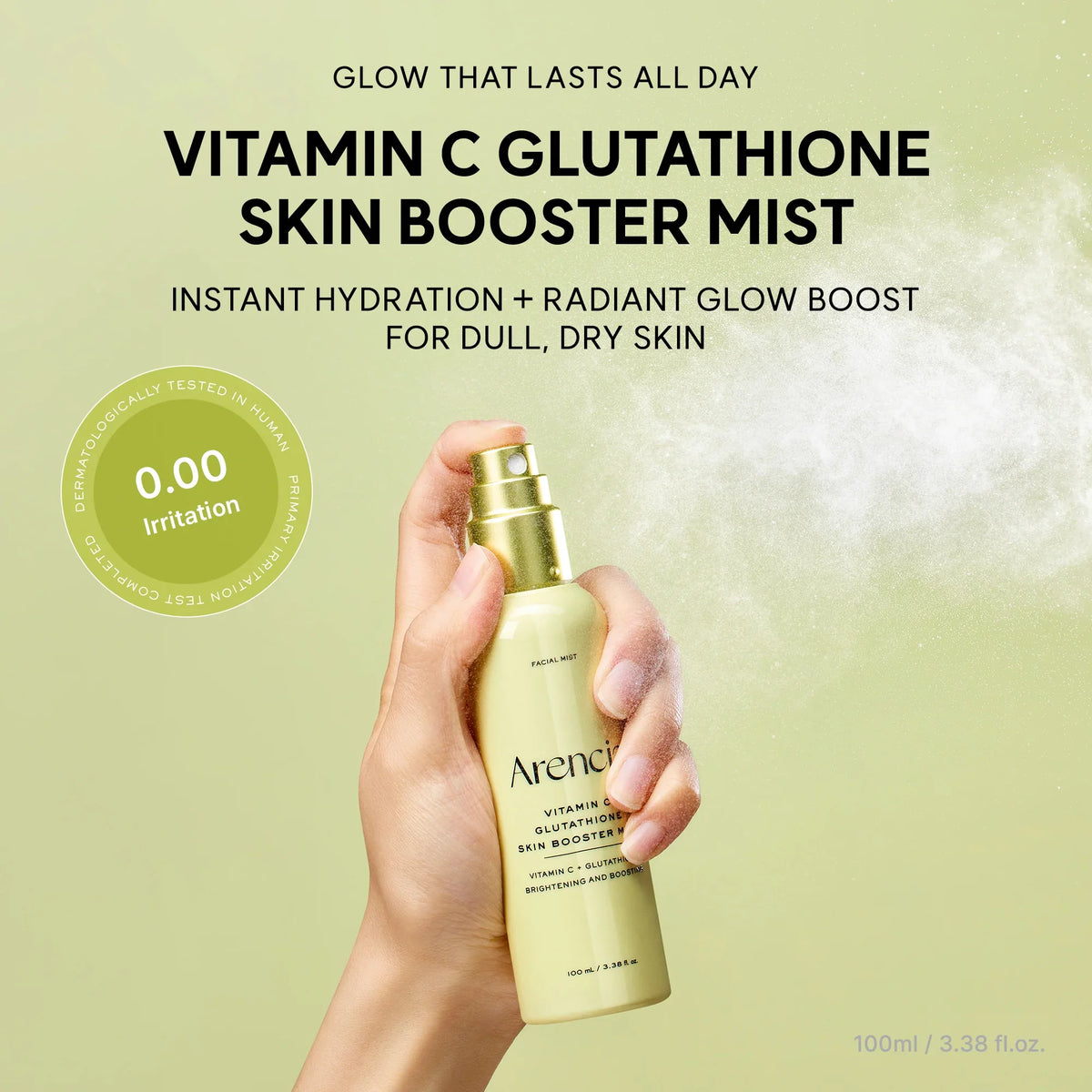 Arencia Vitamin C Glutathione Skin Booster Mist – Hydrating & Brightening Facial Spray - 100ml