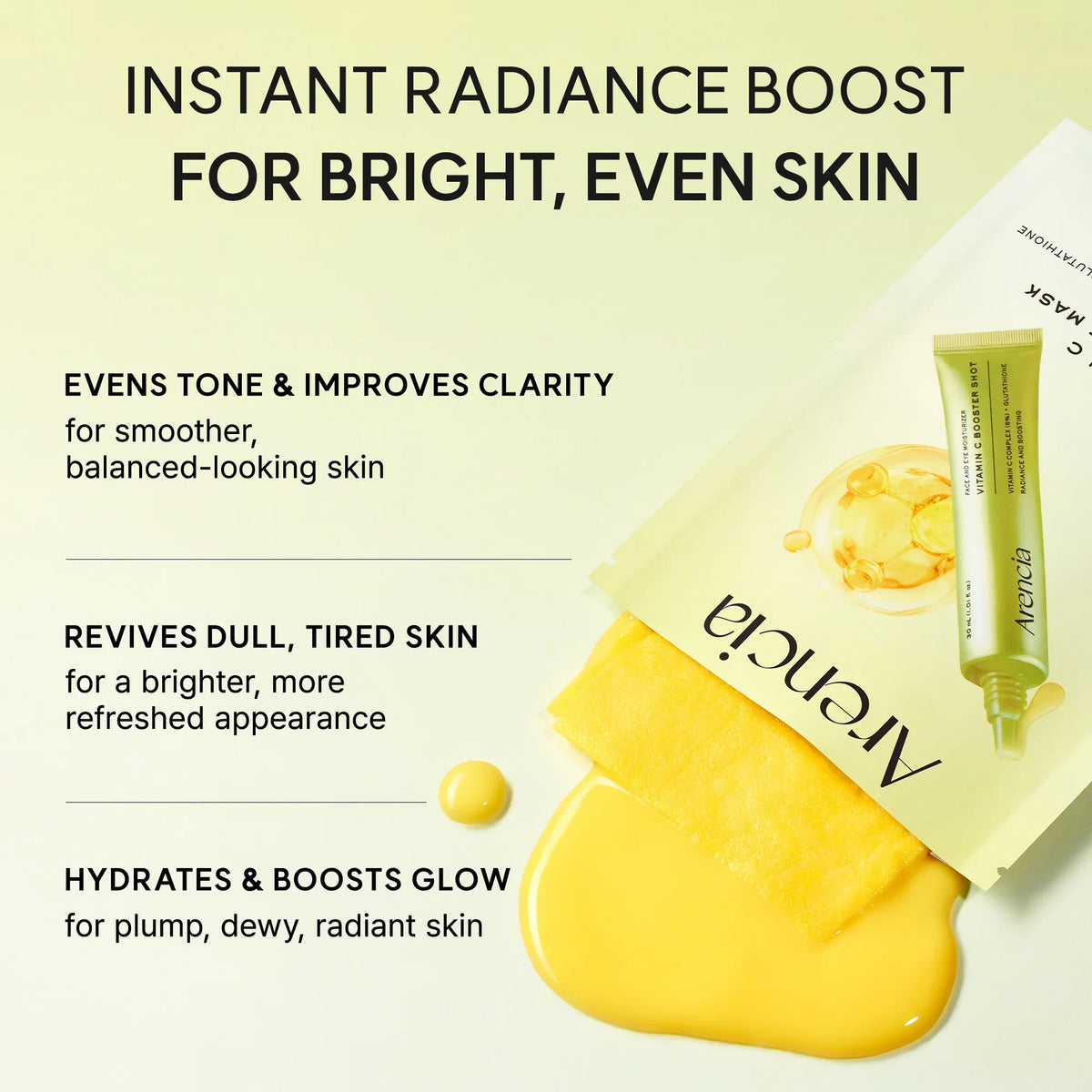 Arencia Vitamin C Booster Shot Mask – Brightening & Hydrating - 5 Sheets