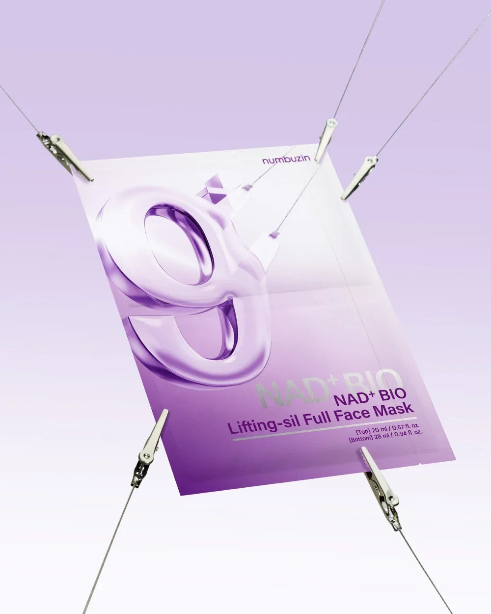Numbuzin No.9 NAD+ BIO Lifting-sil Full Face Mask – Firming & Lifting Sheet Mask - 4Sheets + 1Sheet Lifting Band Gift