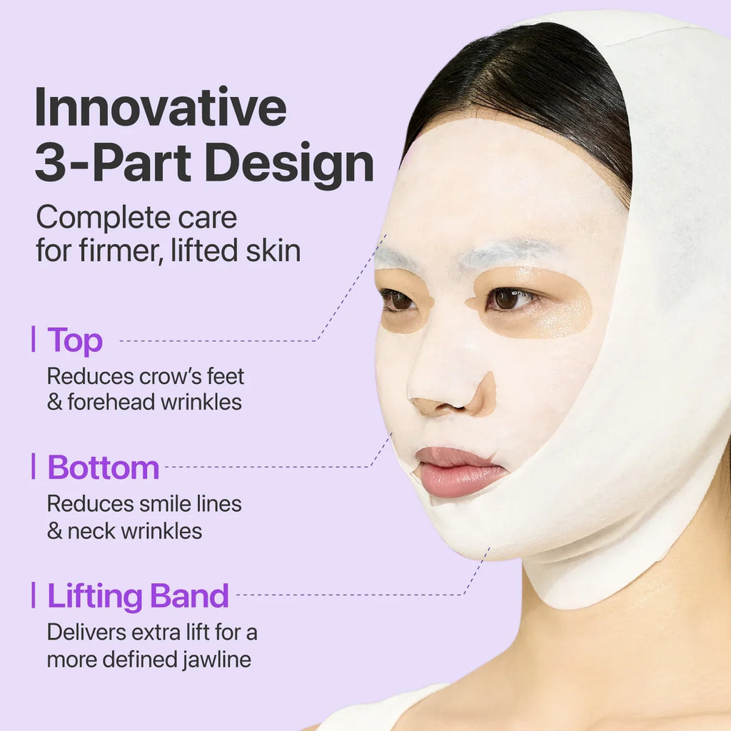 Numbuzin No.9 NAD+ BIO Lifting-sil Full Face Mask – Firming & Lifting Sheet Mask - 4Sheets + 1Sheet Lifting Band Gift