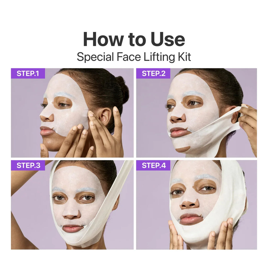 Numbuzin No.9 NAD+ BIO Lifting-sil Full Face Mask – Firming & Lifting Sheet Mask - 4Sheets + 1Sheet Lifting Band Gift