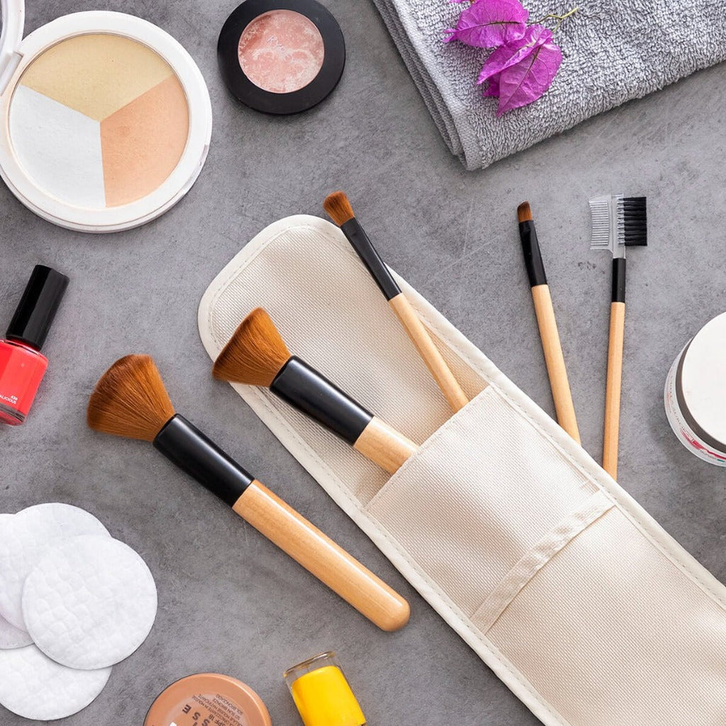 InnovaGoods Set of Wooden Make-up Brushes - 5 Pieces - V0103202