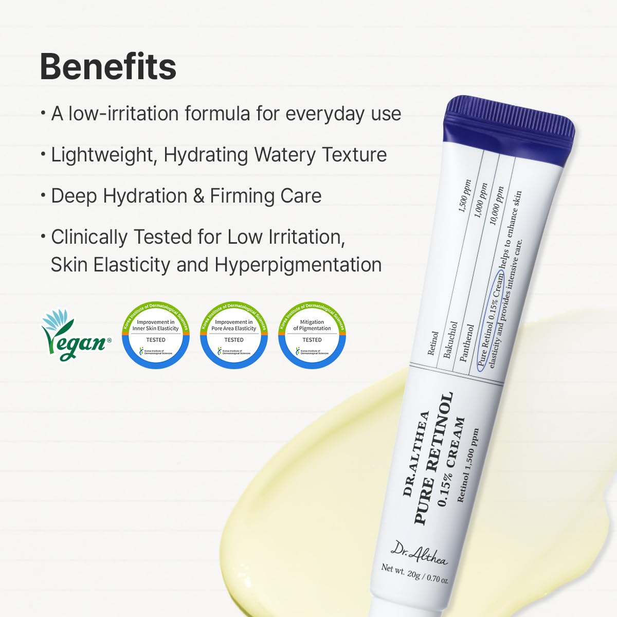 Dr. Althea Pure Retinol 0.15% Cream – Gentle Firming & Anti-Aging Face Cream