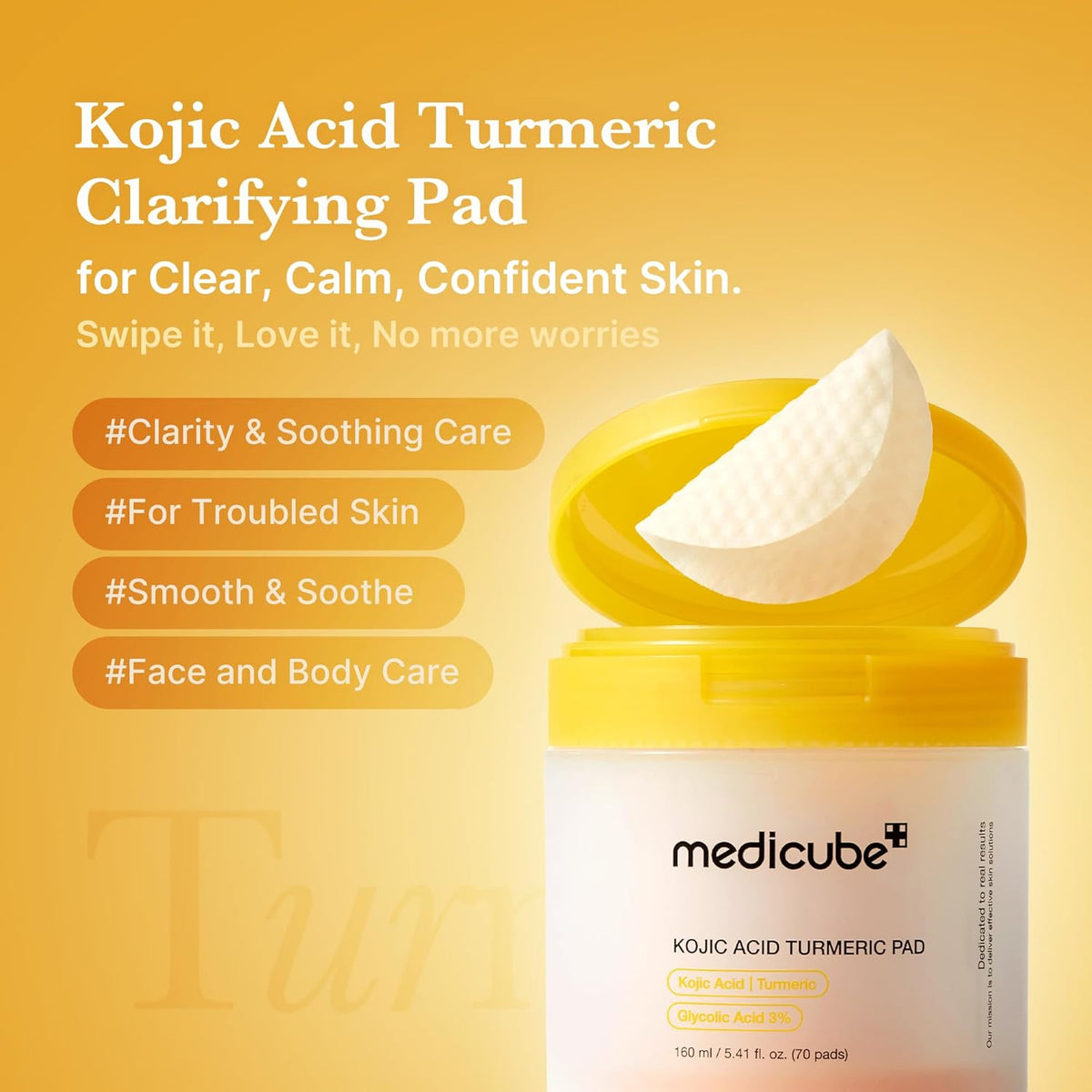 Medicube Kojic Acid Turmeric Toner Pad