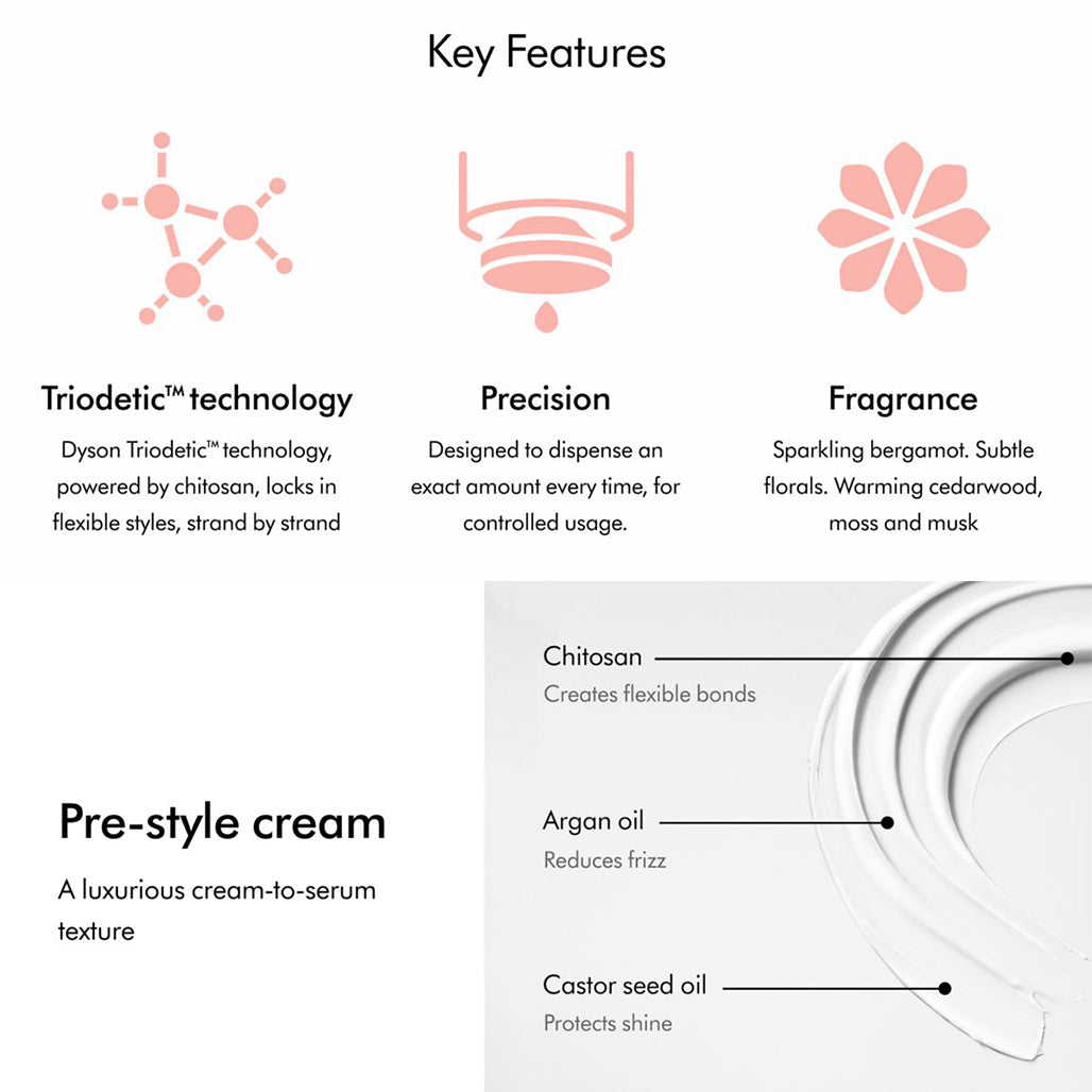 Dyson Chitosan Pre-style Cream - Straight to Wavy Rich Conditioning - 100ml