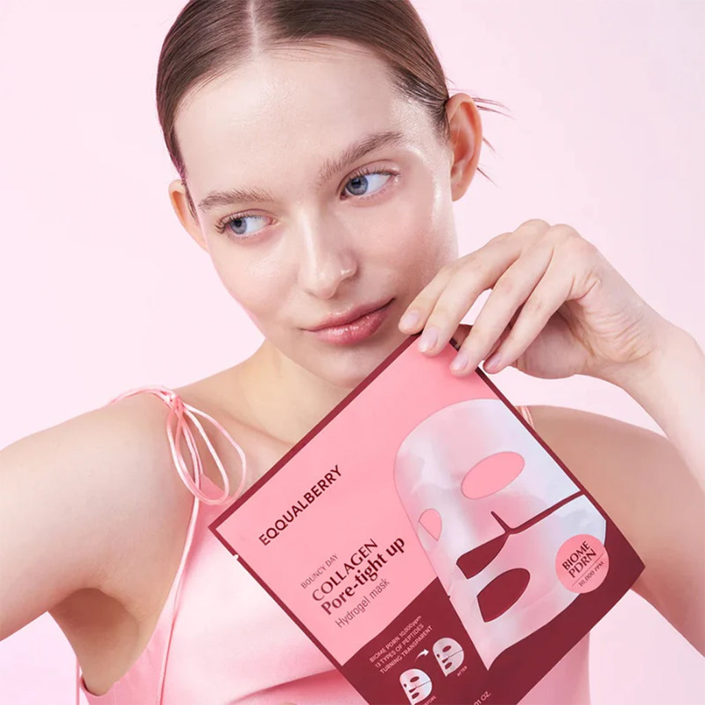 EQQUALBERRY Collagen Pore-Tight Up Hydrogel Mask - 4 Sheets
