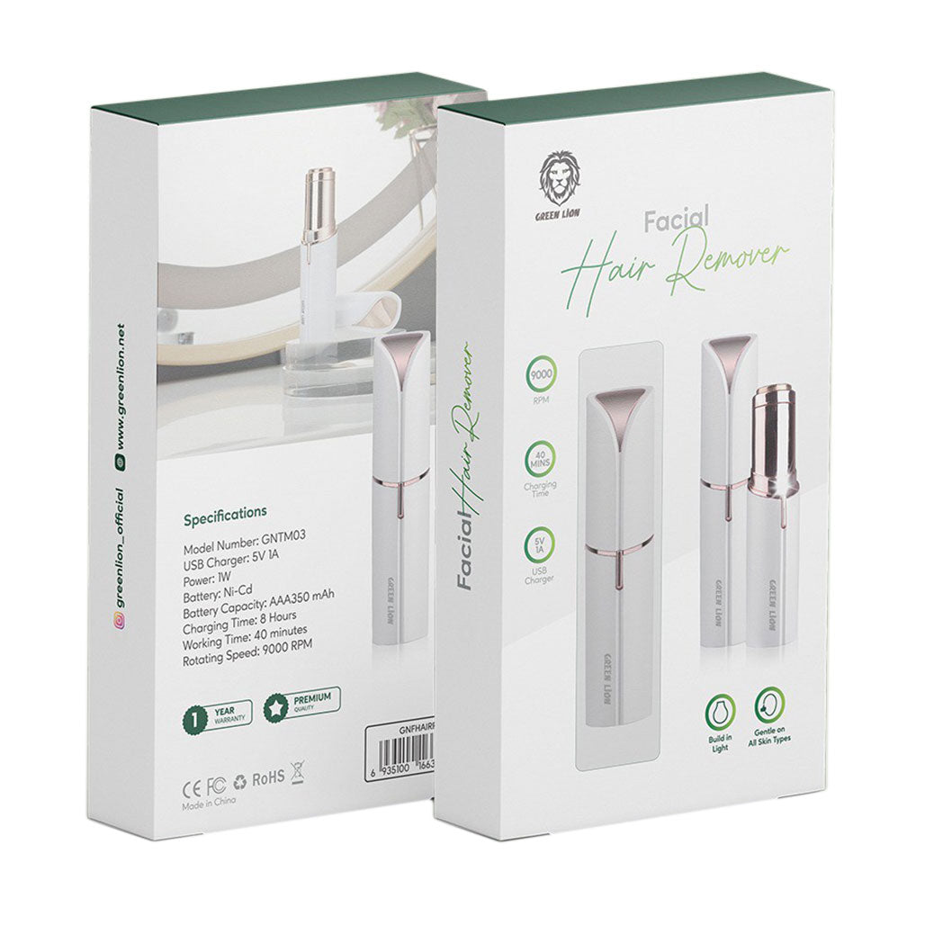 Green Lion GNFHAIRRMWH 9000RPM USB Charging Facial Hair Remover 350mAh