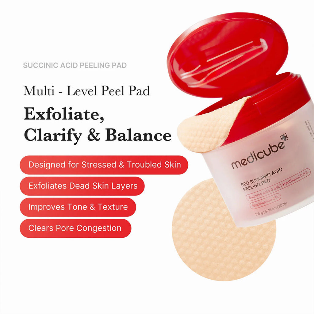 Medicube Red Succinic Acid Panthenol Pads - 70 Pads