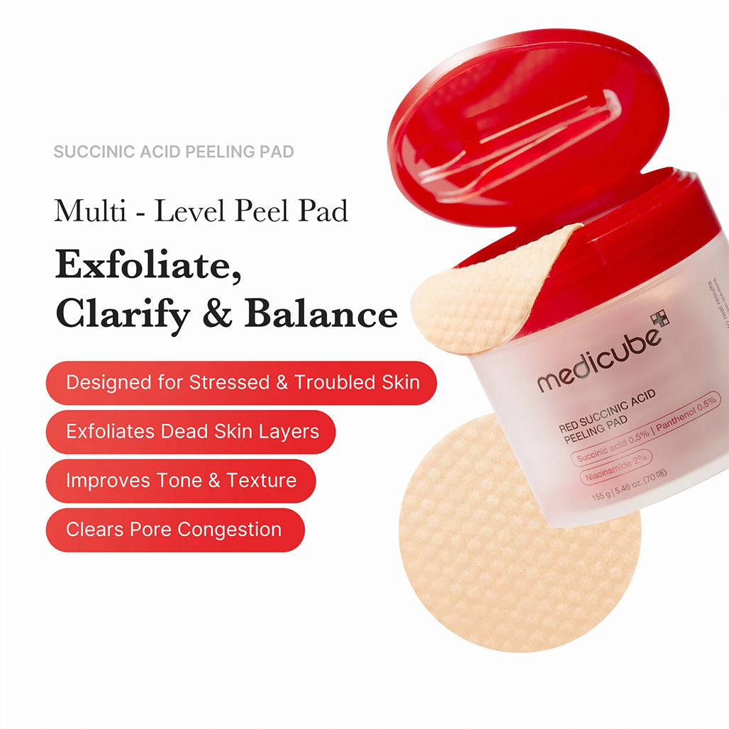 Medicube Red Succinic Acid Panthenol Pads - 70 Pads