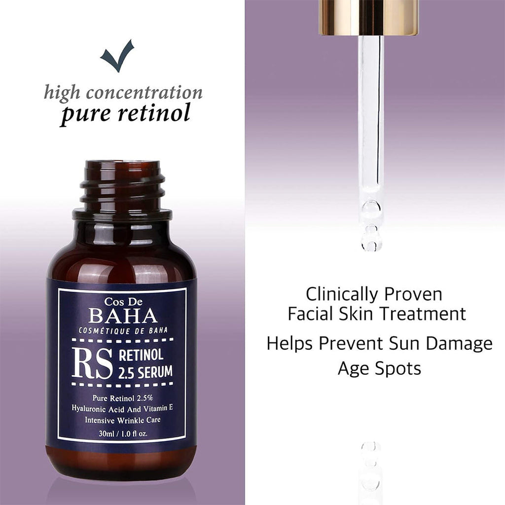 Cos De BAHA Retinol 2.5% Facial Serum with Vitamin E – 30ml