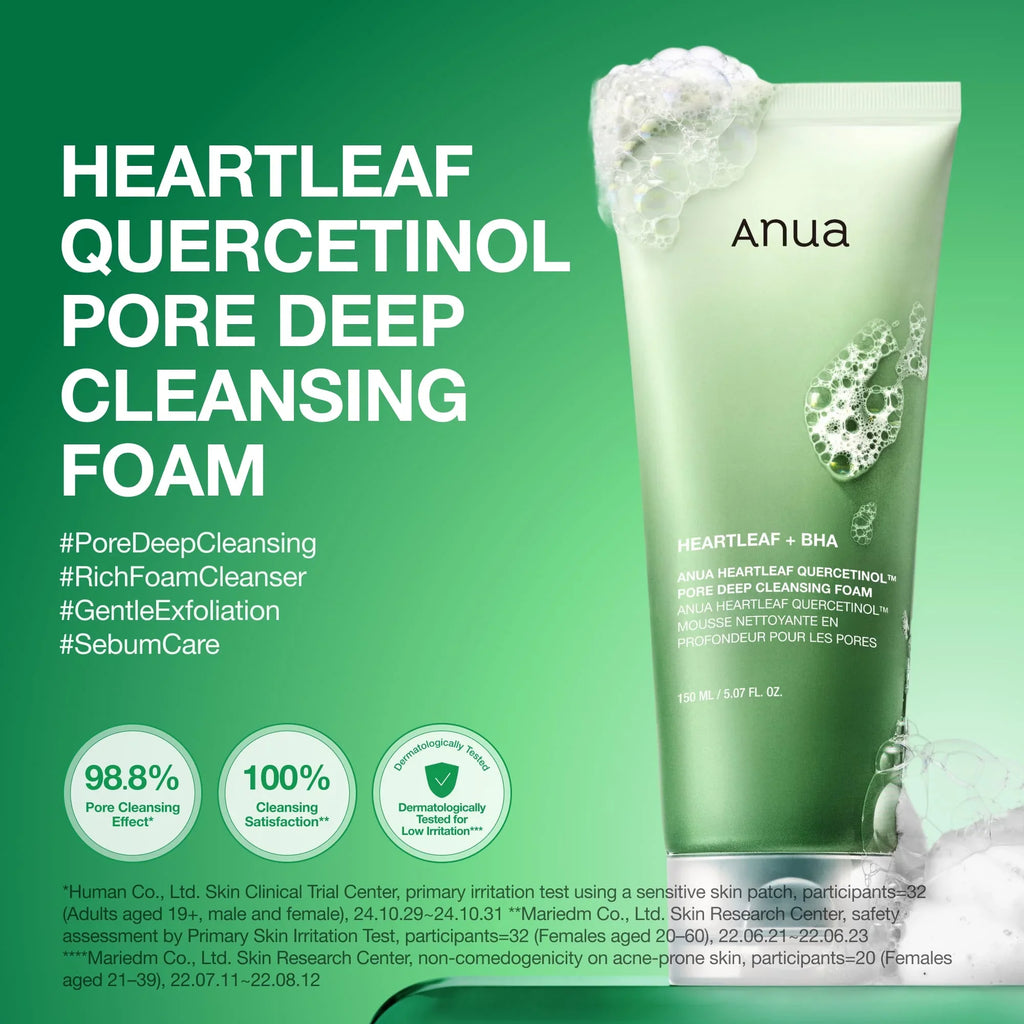 Anua Heartleaf Quercetinol Pore Deep Cleansing Foam - 150ml