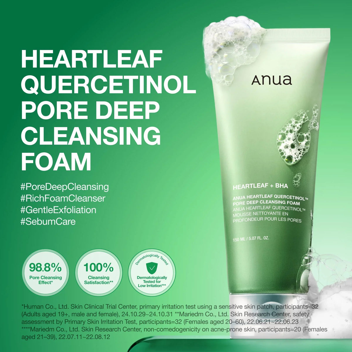 Anua Heartleaf Quercetinol Pore Deep Cleansing Foam - 150ml
