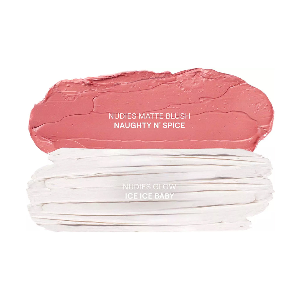 NUDESTIX Rose Glow Skin Set – Limited Edition Cream Blush & Glow Highlight Stick Duo