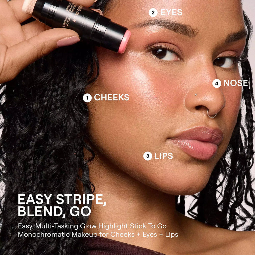 NUDESTIX Rose Glow Skin Set – Limited Edition Cream Blush & Glow Highlight Stick Duo